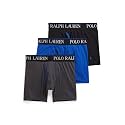 POLO RALPH LAUREN Men's Underwear Boxer Briefs Pack, 3-Pack, 4D Flex Cooling Microfiber Underwear, Wicking Boxer Briefs