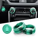 Polodunn for Toyota RAV4 Accessories 2025 2024 2023 2022 2021 2020 2019 -Air Conditioning Knob Covers, Push Start Button Cover Trim Rings 4pcs (Green)