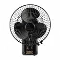 POLSTAR Lehar High Speed Wall Mount Fan|Oscillating | 100% Copper Motor| 3-Speed Control | Durable &amp; Long-lasting | Strong and Reliable | 2 Year Manufacturer Warranty (Black, 225mm)