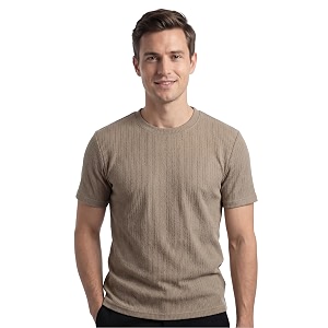 Poly Cotton Frill Round Neck T-Shirt for