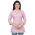 Poly Crepe Printed Short Kurti Tunic Top