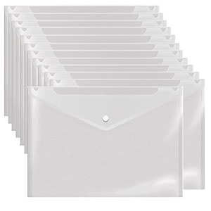 poly envelopes snap button clear document folder a4 size 12 pcs