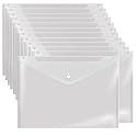 Poly Envelopes, Snap Button, Clear Document Folder A4 Size, 12 pcs