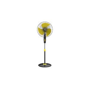 polycab aery 400 mm high speed pedestal fan with superior air delivery 100 copper motor and 2 years warranty black yellow