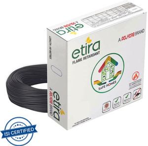 polycab etira 6 sqmm black 90 m wire black