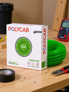 polycab maxima plus 1 sqmm green 90 m wire green