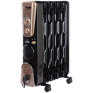 polycab ofr room heater 9 fin 2900 watts oil filled radiator with 400 watts ptc fan heater isi approved black
