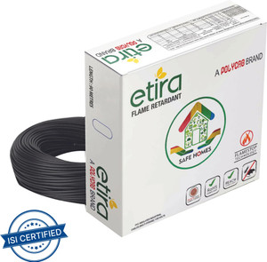 polycab etira 4 sqmm black 90 m wire black