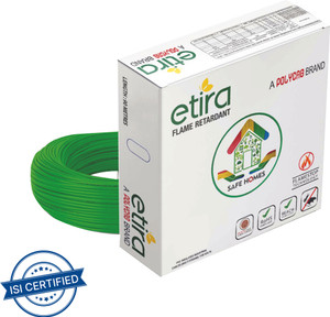 polycab etira 4 sqmm green 90 m wire green