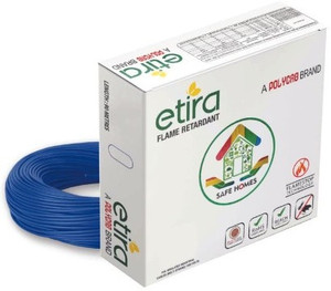 polycab etira 6 sqmm blue 90 m wire blue