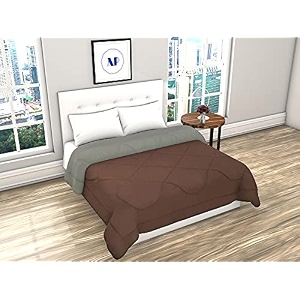 polycotton 110 tc single bed reversible comforter brown amp grey