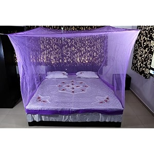 polycotton mosquito netmachardani for double bed 65x65 ft ideal for indoor and outdoor use- purple