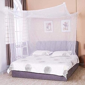 polycotton mosquito netmachardani for double bed 7x7 ft ideal for indoor and outdoor use- white