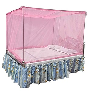 polycotton mosquito netmachardani for single bed 4x65 ft ideal for indoor and outdoor use- pink