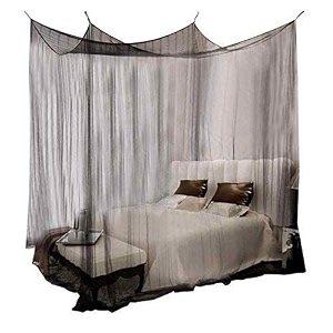 polycotton mosquito netmachardani for single bed 4x65 ft ideal for indoor and outdoor use- black