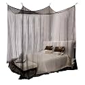 Polycotton Mosquito Net/Machardani for Single Bed (4x6.5 ft) Ideal for Indoor and Outdoor use- Black