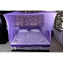Polycotton Mosquito Net/Machardani for Single Bed (4x6.5 ft) Ideal for Indoor and Outdoor use- Purple