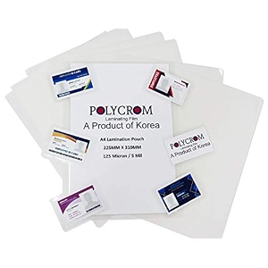 polycrom korean a4 size lamination pouch clear glossy thermal transparent waterproof 100 sheets home amp office 125 microns