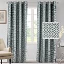 Cortina Polyester Door Curtains 7 Feet 250GSM - Jacquard Printed Light-Filtering (70-80% Light-Filtering) Curtains for Bedroom, Office, Living Room &amp; Hallway (Pack of 2, Grey)