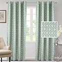 Cortina Polyester Door Curtains 7 Feet 250GSM - Jacquard Printed Light-Filtering (70-80% Room Darkening) Curtains for Bedroom, Office, Living Room &amp; Hallway (Pack of 2, Sea Green)