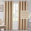 Cortina Polyester Long Door Curtains 9 Feet 250GSM - Jacquard Printed Light-Filtering (70-80% Room Darkening) Curtains for Bedroom, Office, Living Room &amp; Hallway (Pack of 2, Brown)
