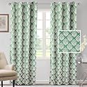 Cortina Polyester Long Door Curtains 9 Feet 250GSM - Jacquard Printed Light-Filtering (70-80% Room Darkening) Curtains for Bedroom, Office, Living Room &amp; Hallway (Pack of 2, Dark Green)