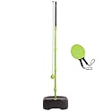 Polyester Turnball Set - 1 Post + 2 Rackets + 1 Elastic String Ball Tennis Practice 22Mm Diameter Pole 11L Base Capacity, Silver