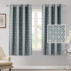 cortina polyester window curtains 5 feet 250gsm - jacquard printed light-filtering 70-80 room darkening curtains for bedroom office living room amp hallway pack of 2 grey