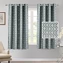 Cortina Polyester Window Curtains 5 Feet 250GSM - Jacquard Printed Light-Filtering (70-80% Room Darkening) Curtains for Bedroom, Office, Living Room &amp; Hallway (Pack of 2, Grey)