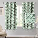 Cortina Polyester Window Curtains 5 Feet 250GSM - Jacquard Printed Light-Filtering (70-80% Room Darkening) Curtains for Bedroom, Office, Living Room & Hallway (Pack of 2, Dark Green)