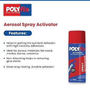 polyfix aerosol activator for hv cyanoacrylate adhesives - facilitates fast bonding and accelerates curing process - ideal for quick and efficient application of instant glues - 100ml spray can