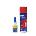Polyfix Low Viscosity Cyanoacrylate Instant Glue and Glass Spray Activator Combo Kit - Suitable for Acrylic, Flex, Footwear, Toys, Ceramic, Helmets - for Quick and Strong Bonding - 50g+50ml
