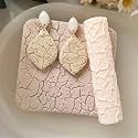 Polymer Clay Texture Roller Work with Polymer Clay Cutters for DIY Earrings Jewelry Making Craft Supplies (Texture A)