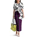 Polynesian Dress for Women Short Sleeve High Waist Maxi Skirt