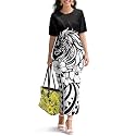 Polynesian Dress for Women Short Sleeve High Waist Maxi Skirt