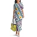 Polynesian Dress for Women Short Sleeve High Waist Maxi Skirt
