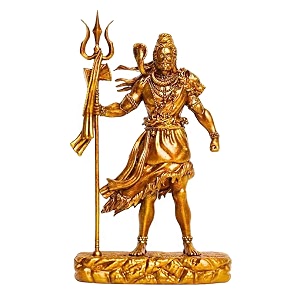 polyresin shiv ji murti idol for car dasboard home pooja temple  lord shiva statue idol figurine mahadev sculpture lord idol for dashboard golden