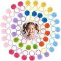 Pom Pom Hair Ties, 40 Pack Fluffy Soft Toddlers Hair Ties No Damage Stretchy Elastic Ponytail Holder for Baby Girls and Kids Cute Candy Colored Hair Accessories for All Hairstyles