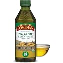Pompeian Robust Organic Extra Virgin Olive Oil - 16 Fl Oz - First Cold Pressed Olive Oil for Cooking - Full-Bodied Taste for Dressings and Marinades (Pack of 5)