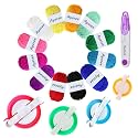 Pompom Maker, 4 Sizes Pom pom Makers for Fluff Ball Weaver Needle Craft DIY Wool Knitting Craft Tool Set Decoration+12PS Acrylic Yarn+1PS Scissors (17a)