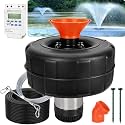 Pond Fountain Aerator,1HP,750W,15000GPH,304 Stainless Steel Fountain Pump,Upgraded150 ft Steel Cables x2,with 100FT Power Cord and Timer,Floating Pond Aerator for Ponds & Lakes