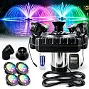 Pond Fountain Aerator with 4RGB Light 1HP 750W 110V 15000 GPH Fountain Pump
