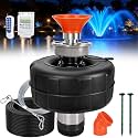 Pond Fountain Aerator-with Light RGB LED, 7-Color Tuning,1HP/750W/15000GPH Pump,Upgraded 150 ft Steel Cable,with 100FT Power Cord and Timer,Floating Pond Aerator for Ponds & Lakes,10-year warranty
