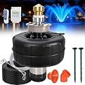 Pond Fountain Aerator-with Light RGB LED, 7-Color Tuning, Upgrade Brass Spray Head, 1HP/750W/15000GPH Pump, with 100FT Power Cord and Timer, Floating Pond Aerator for Ponds & Lakes,10 Year Warranty