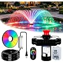 Pond Fountain Aerator,Pond Aerator,with Dynamic LED RGB Lighting Adjustable Modes, Digital Timer | 1 HP 15,000 GPH, 750W 110V, 100FT Cord - for Large Ponds, Lakes & Outdoor Water Features