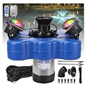 Pond Fountain Aerator with RGB 4 Lights, Large Floating Fountain for Pond