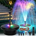 Pond Fountain Aerator with RGB Lights, Floating Pond Fountain Pump with 33FT Power Cord and 3 Nozzles, 792 GPH 45W High-Performance Pump Build in, Suitable for Outdoor Ponds, Garden, Fish Tanks