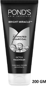 ponds bright miracle detox charcoal face wash