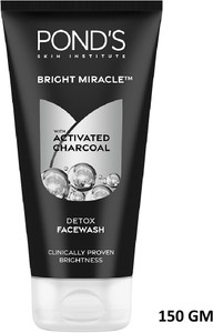 ponds bright miracle detox facewash with 10x power of charcoal face wash