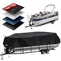 Pontoon Boat Cover 18'6''-20'1'', Heavy Duty 900D Marine Grade Waterproof